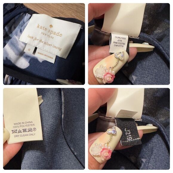 Kate Spade Navy Floral Dress Size 6 - Picture 10 of 14